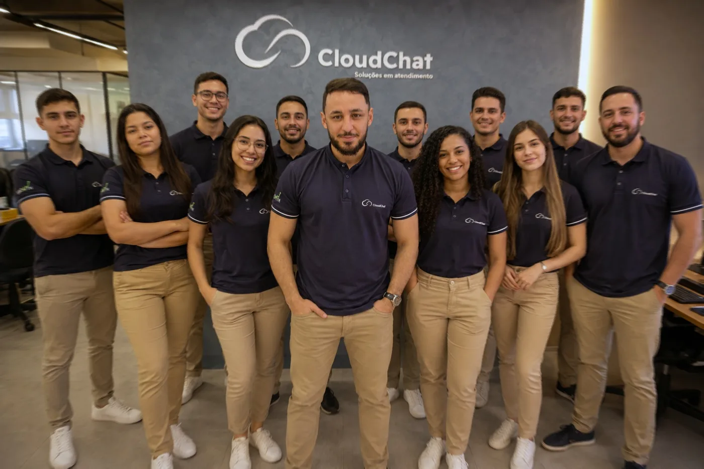 Equipe da CloudChat no escritório